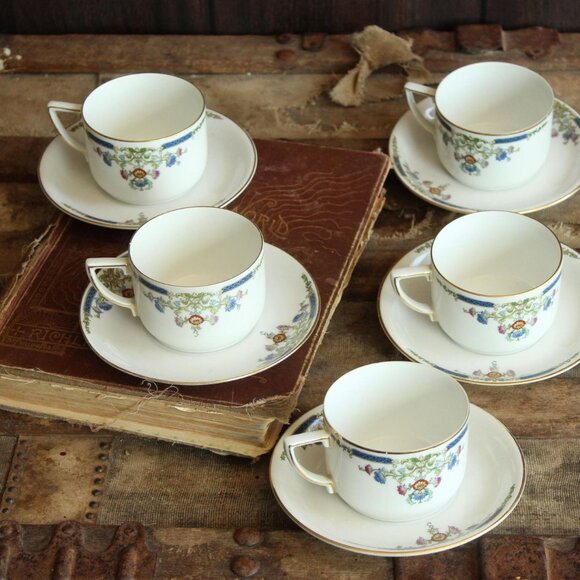 Vintage 1920s 1930s Tea Cup and Saucer, Hutschenreuther Selb China Set, Bavaria - Picture 7 of 10